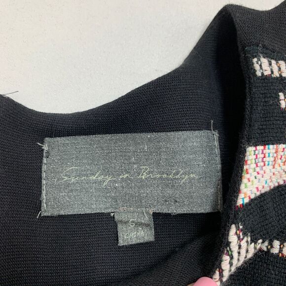 Sunday in Brooklyn Top Women S Small Black Ellery Woven Knit Aztec Anthropologie - Picture 8 of 14